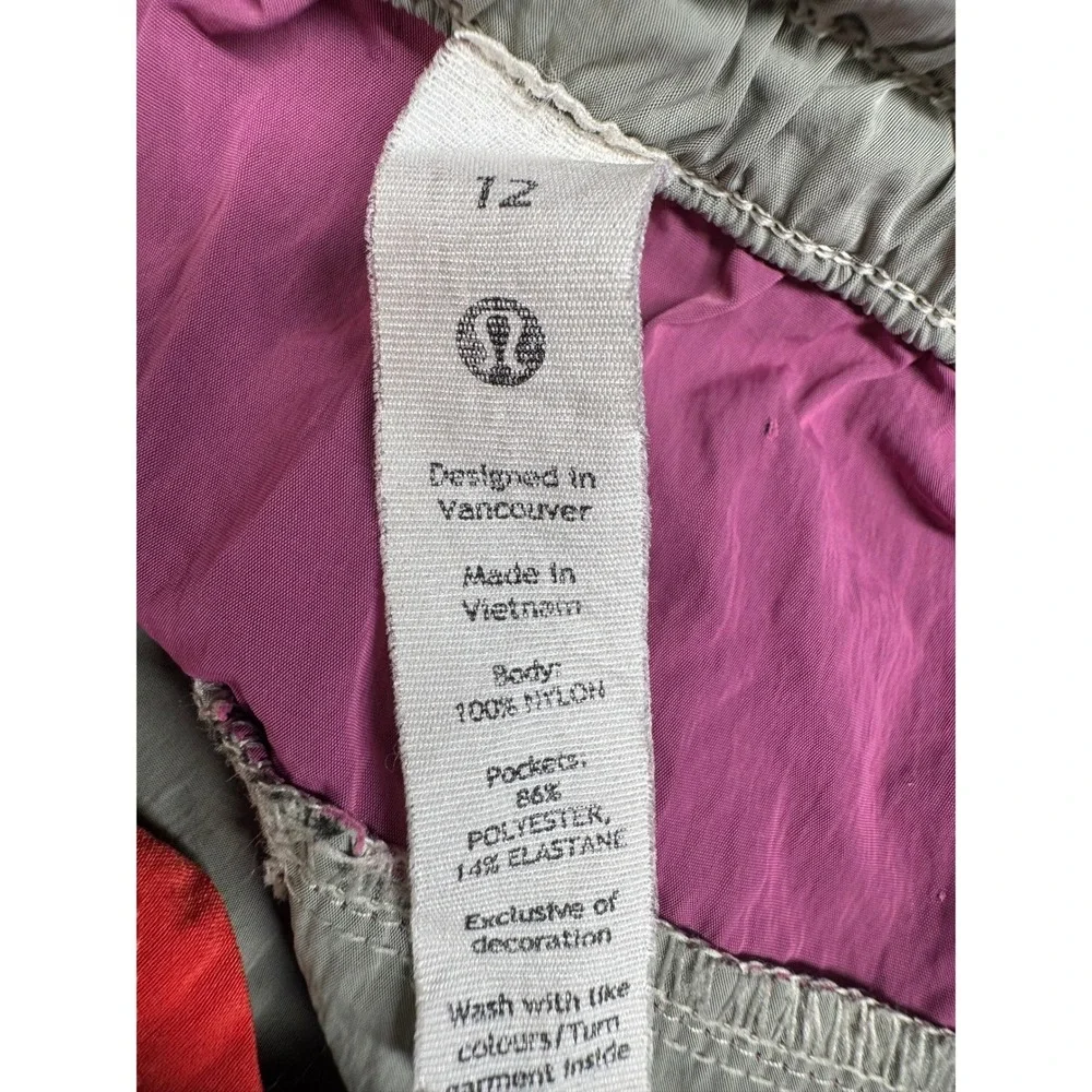 Lululemon Choose a Side Reversible Short Red Pink Grey Colorblock Womens 12